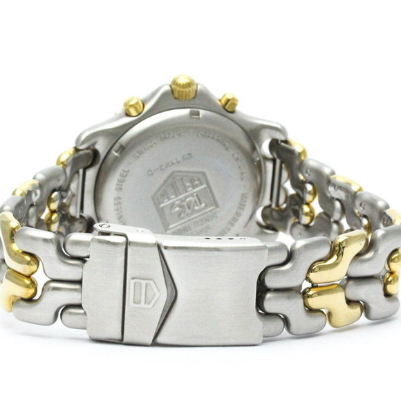 Polished TAG HEUER Sel Chronograph Gold Plated Steel Mens Watch CG1123 BF565501 - Picture 5 of 9